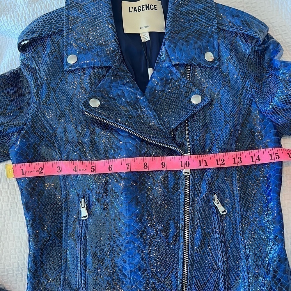 NWT L'AGENCE Python Leather Moto Jacket NWT - image 12